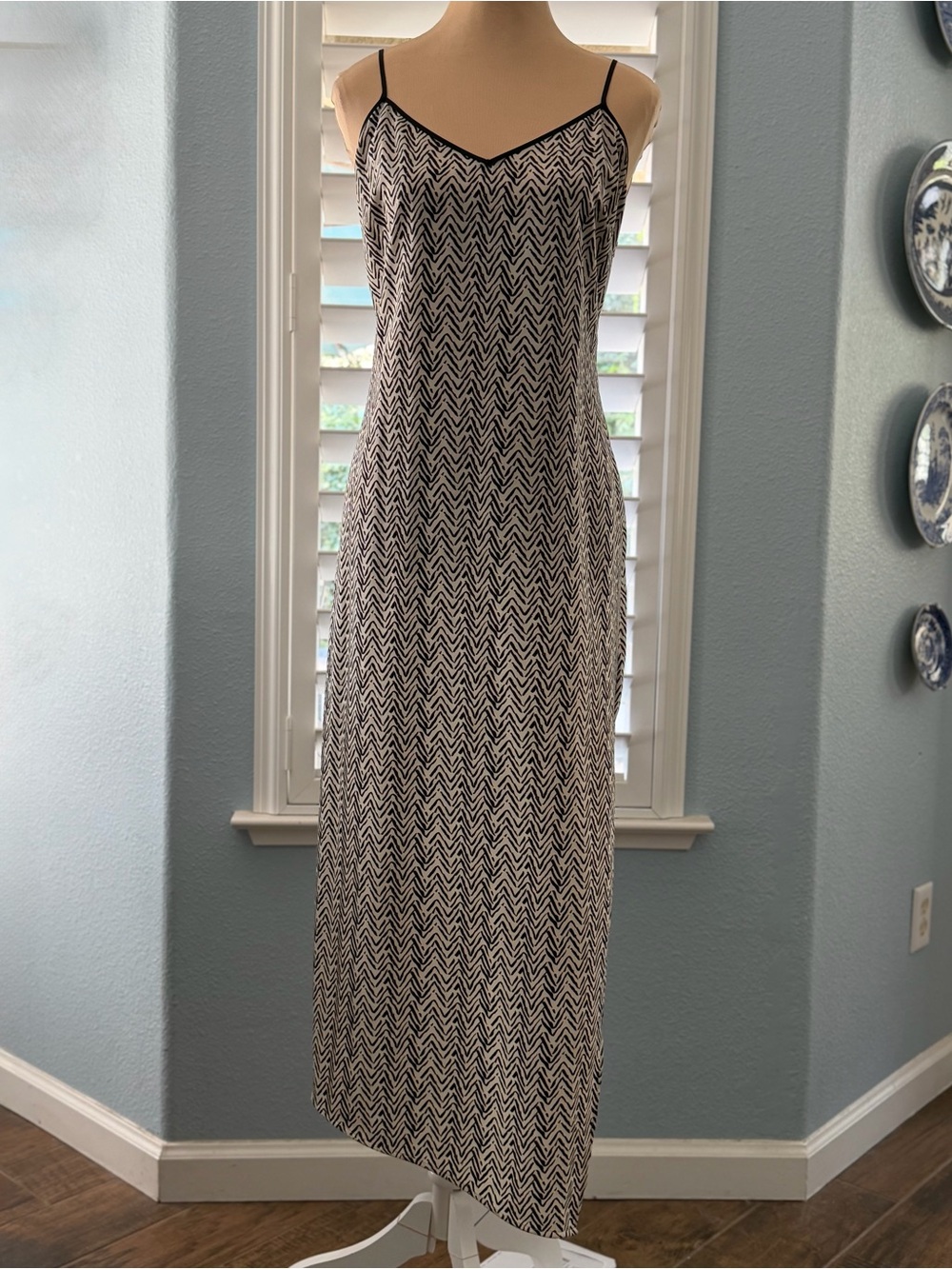 Sanctuary Black and Cream Slip Dress